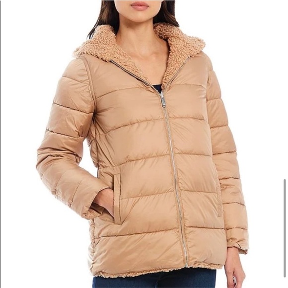 Sam Edelman Mix Media Faux Sherpa Reversible Jacket - Picture 4 of 6